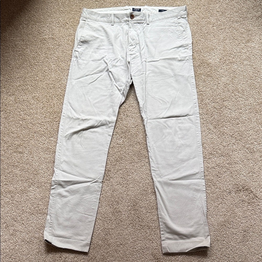 J Crew Men’s Slim Cream Pants Size W34 L32